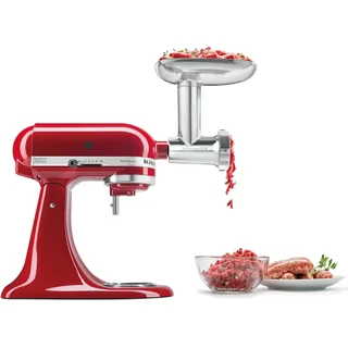 Afbeelding van KitchenAid 5KSMMGA Volledig metalen vleesmolen als accessoire voor de keukenmachine, metaal, zilver