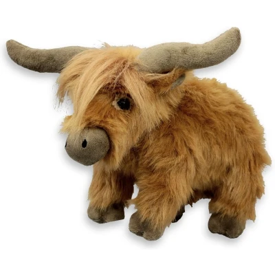 Afbeelding van Inware pluche Schotse hooglander koe knuffeldier bruin staand 30 cm Koeien knuffels Dieren