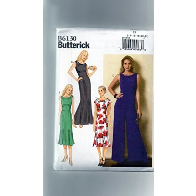 Afbeelding van Butterick Patroon 6130 E5 jurkpatroon maten 46 tot 35, 5 40,6 en overall
