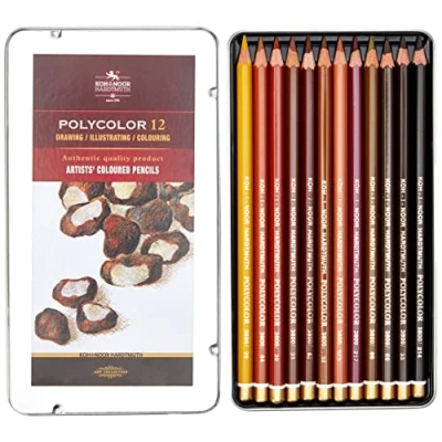 Afbeelding van Koh I Noor Polycolor Brown Line bruine lijn kleurpotloden voor kunstenaar (set van 12)