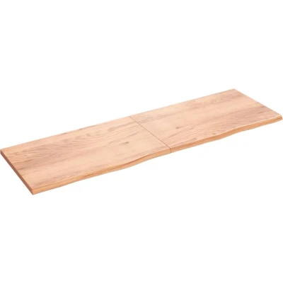 Afbeelding van vidaXL Wastafelblad 200x60x(2 4) cm behandeld massief hout lichtbruin