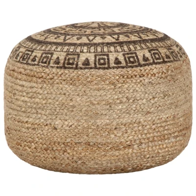 Afbeelding van Poef handgemaakt 45x30 cm jute bruin