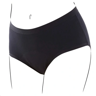 Afbeelding van Menstruatie Ondergoed High Waist Hoge Taille Zwart 4 laags Bamboe