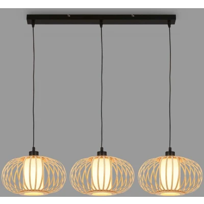 Afbeelding van BRILONER ROTTI Hanglamp, 120 cm, 3x E27, max. 10W, houtkleurig