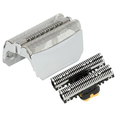 Afbeelding van vhbw Braun 51B 51S reservemesjes voor 51B, elektrisch scheerapparaat met folie en messenblok, zilver, 2 stuks
