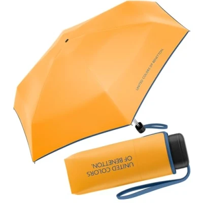 Afbeelding van Benetton Zakparaplu Ultra Mini Flat Solid, Saffron,