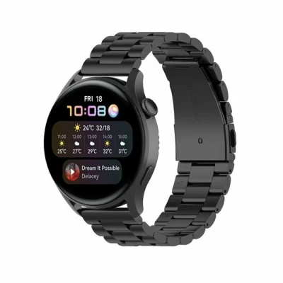 Afbeelding van Garmin Venu 2 &amp; 3 Stalen schakelband Zwart RVS