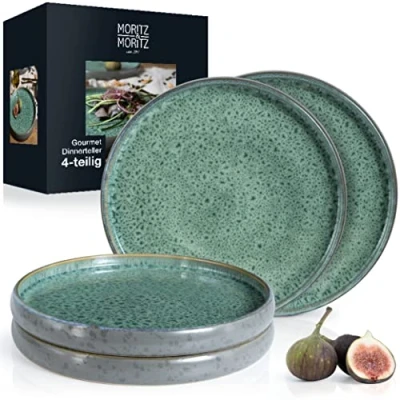 Afbeelding van Moritz &amp; 4 stuks 26 cm platte borden van aardewerk om te serveren