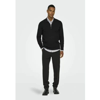 Afbeelding van ONLY &amp; SONS Trui Cooper Half Zip Zwart M