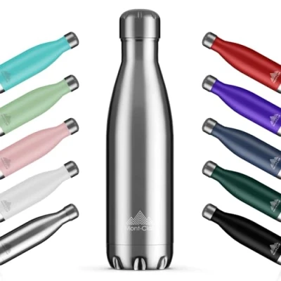 Afbeelding van Mont Clair H2O 500 ml roestvrijstalen thermosfles, 12 uur warme drank en 24 koude drank, BPA vrij, waterfles, zilver