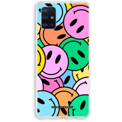 Afbeelding van Case Company® hoesje geschikt voor Samsung Galaxy A51 4G Smiley N1 Soft Cover Telefoonhoesje Bescherming aan alle Kanten en Schermrand