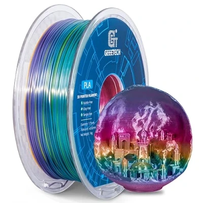 Afbeelding van GEEETECH PLA filament, 1.75 mm, veelkleurig, 3D printer 1 kg, spoel, Silky Rainbow kleur