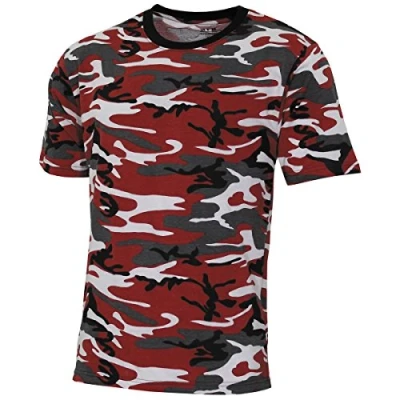 Afbeelding van MFH US T shirt &quot;Streetstyle&quot; Rood camouflage 145 g/m² MAAT S