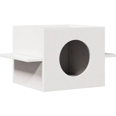 Afbeelding van Kattenhuis 51x35x30 cm massief grenenhout wit