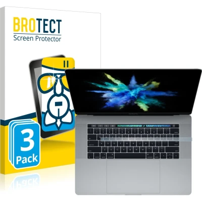 Afbeelding van BROTECT Screenprotector voor Apple MacBook Pro 15&quot; 2017 (ALLEEN Touch Bar) Folie Beschermfolie Beschermglas transparant (3 Stuks)
