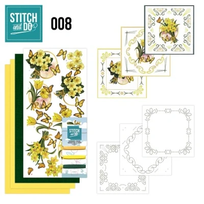 Afbeelding van Stitch and Do 8 Gele bloemen