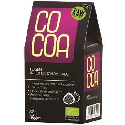 Afbeelding van Cocoa Vijgen met Pure Chocolade RAW 70GR