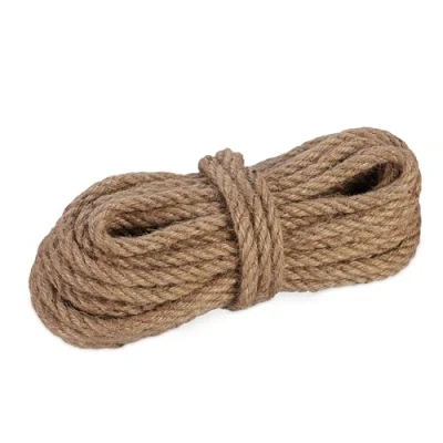 Afbeelding van Relaxdays jute touw 8 mm x 40 m sterk bindtouw koord decoratie knutselen tuin