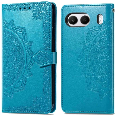 Afbeelding van imoshion Hoesje Geschikt voor OnePlus Nord 4 Met Pasjeshouder Mandala Bookcase Turquoise