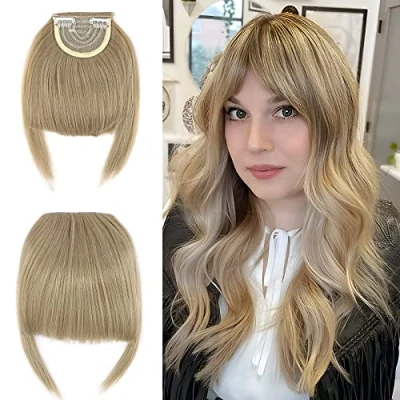 Afbeelding van Haarstukje, met clip, asblond, kunsthaar, glad, pony, clip in haar
