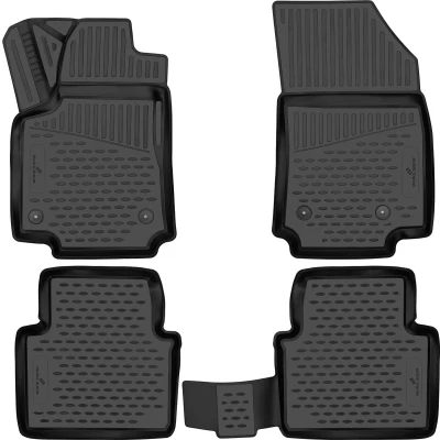 Afbeelding van WALSER XTR 75284 Vloermatset Waterdicht Rubber voor en achter Zwart Op maat gemaakt