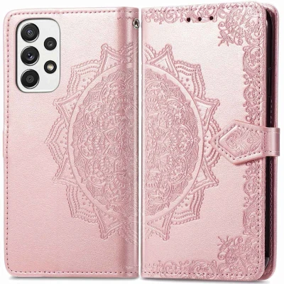 Afbeelding van iMoshion Hoesje Geschikt voor Samsung Galaxy A53 Met Pasjeshouder Mandala Bookcase Rosé Goud