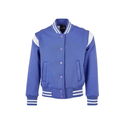 Afbeelding van Urban Classics Inset College Sweater met rits voor kinderen, Maat: 146/152, Purpleday white