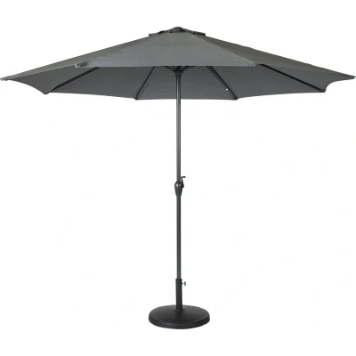 Afbeelding van SenS Line Parasol Salou Stokparasol Ø300 cm 8 ribs Polyester Antraciet Zonder Parsolvoet