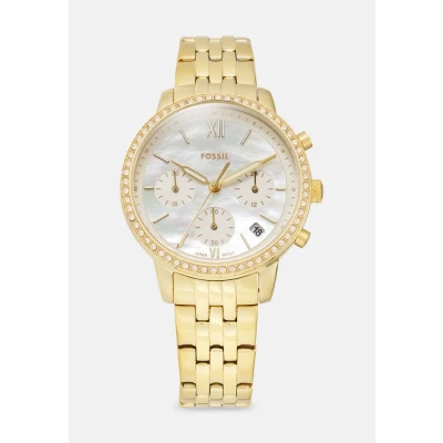 Afbeelding van Fossil Neutra Dameshorloge, chronograaf kwartsuurwerk, met roestvrijstalen of leren band, Sepia goud, Klassiek