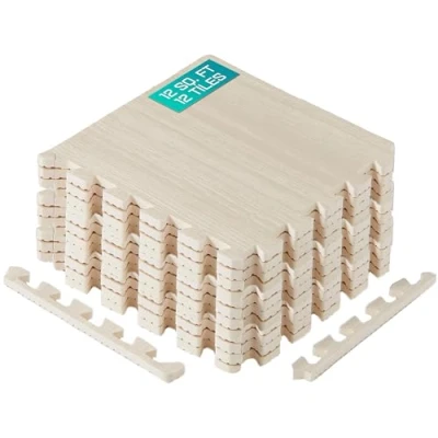 Afbeelding van Yes4All P9PL es4All Foam vloermatten voor fitnessapparatuur (24 grijs, 6 stuks), massief, D. 12 tegels, licht notenhout, 3,5 m² (30,5 x 30,5 cm)