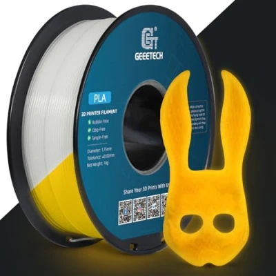 Afbeelding van GEEETECH PLA filament 1,75 mm, oranje geel in het donker, voor 3D printer, 1 kg spoel