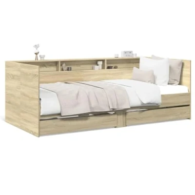 Afbeelding van vidaXL Slaapbank met lades 90x200 cm bewerkt hout sonoma eikenkleurig