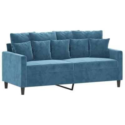 Afbeelding van Tweezitsbank 140 cm fluweel blauw