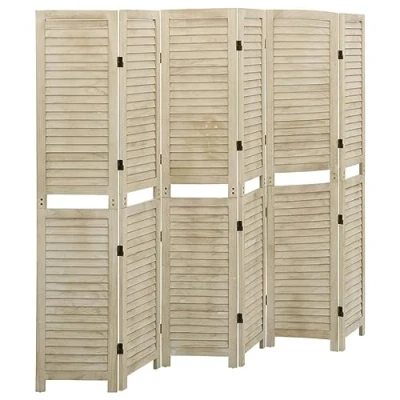 Afbeelding van Kamerscherm met 6 panelen 210x165cm massief paulowniahout