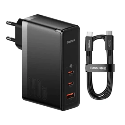 Afbeelding van Baseus GaN5 Pro 140W Snellader voor Laptop/MacBook PD Adapter 5A Zwart