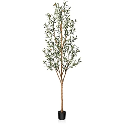 Afbeelding van Kazeila Kunstolijfboom, 210 cm, kunstplanten, voor binnen, kunstplant, decoratie huis, balkon, (1 stuk)