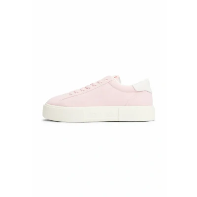 Afbeelding van Tommy Jeans Embossed LOGO Platform Sneakers laag, Dames, Maat: 36, Misty pink Nylon