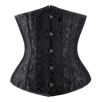 Afbeelding van Everbellus Dames 24 stalen staven korset afslanken riem onder de borst cincher zonder taillekorset, Zwart, 5XL