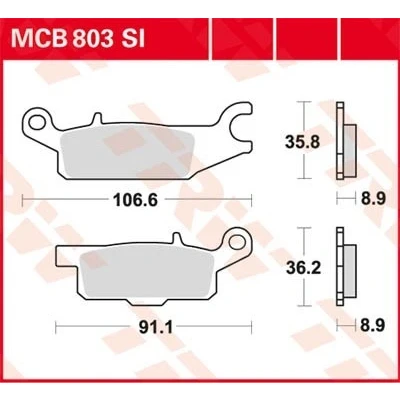 Afbeelding van Remblokkenset, schijfrem TRW MCB803SI
