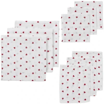 Afbeelding van Meyco Baby Sweet Heart starterset 9 pack hydrofiel red