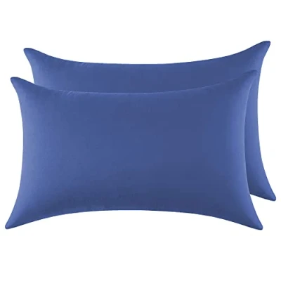 Afbeelding van Puro Kussensloop, 100% katoen, 40 x 70 cm, 2 stuks, rechthoekig, jersey, 120 g/m², kussensloop duurzaam en hypoallergeen, blauw