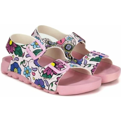 Afbeelding van GOBY Roze Bloemen Slipper Handgemaakt Premium Kwaliteit Maat 37