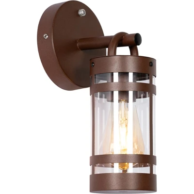 Afbeelding van QAZQA Buiten wandlamp roestbruin IP44 met schemersensor Ruben