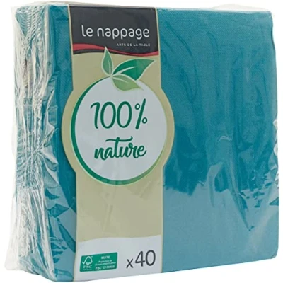 Afbeelding van LE NAPPAGE ARTS DE LA TABLE 40 servetten Eend Blue Tex Touch FSC® 38 x cm
