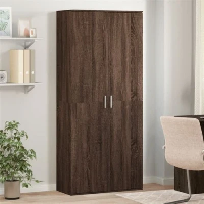 Afbeelding van vidaXL Hoge kast 80x35x180 cm bewerkt hout bruin eikenkleurig