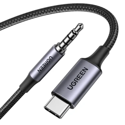 Afbeelding van UGREEN USB C kabel jack 3,5 mm TRRS hoofdtelefoon microfoon hifi compatibel met iPhone 16 Pro Max Plus 15 Galaxy S24 S23 Pixel 9 8 7 iPad Air Tab S9 adapter voor auto DAC 4 polig (1 m)