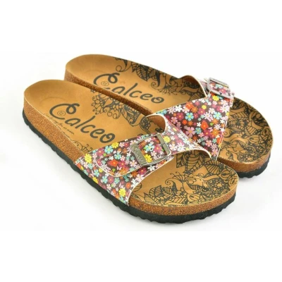 Afbeelding van GOBY Colorful Flowers Sandalen Slippers Hoge kwaliteit Handmade Maat 35