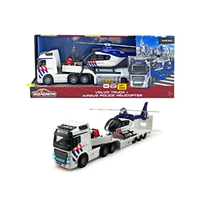Afbeelding van Majorette Grand Series Volvo Truck + Police Helicopter NL Metaal Licht en Geluid 35 cm Speelgoedvoertuig