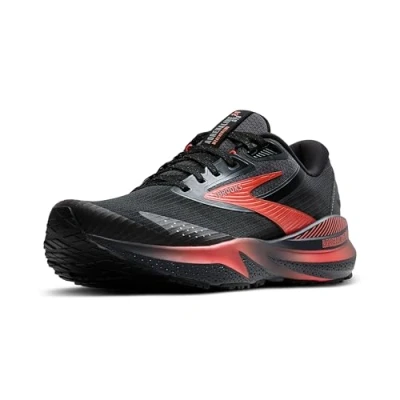 Afbeelding van Brooks Adrenaline GTS 24 Weatherized Hardloopschoenen voor op de weg, Dames, Maat: 44.5, Black ebony hot coral Textiel
