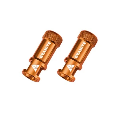 Image de Granite Juicy Nipple Capuchons de Valve avec Fonction Retrait du Noyau Valve, Protection Pneu Vélo Faciles à Utiliser (Orange)